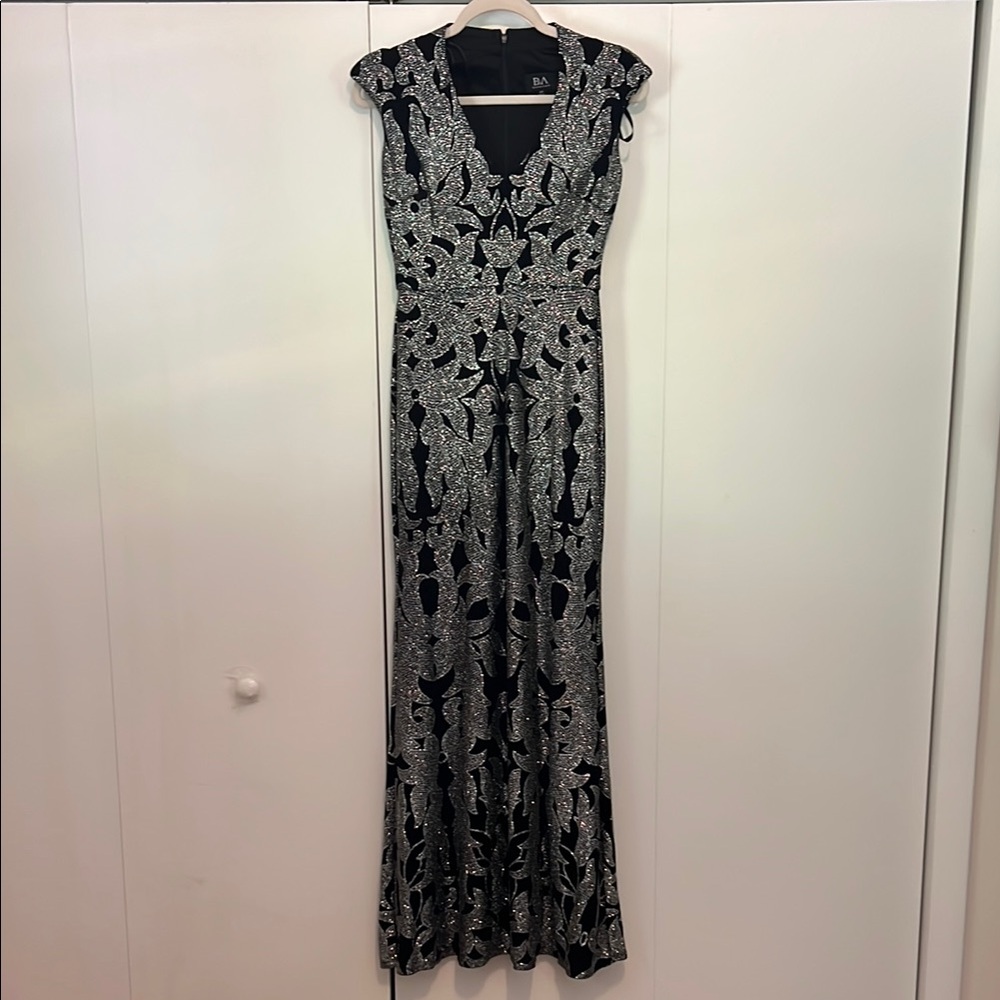 Elegant Black and Silver Evening Gown